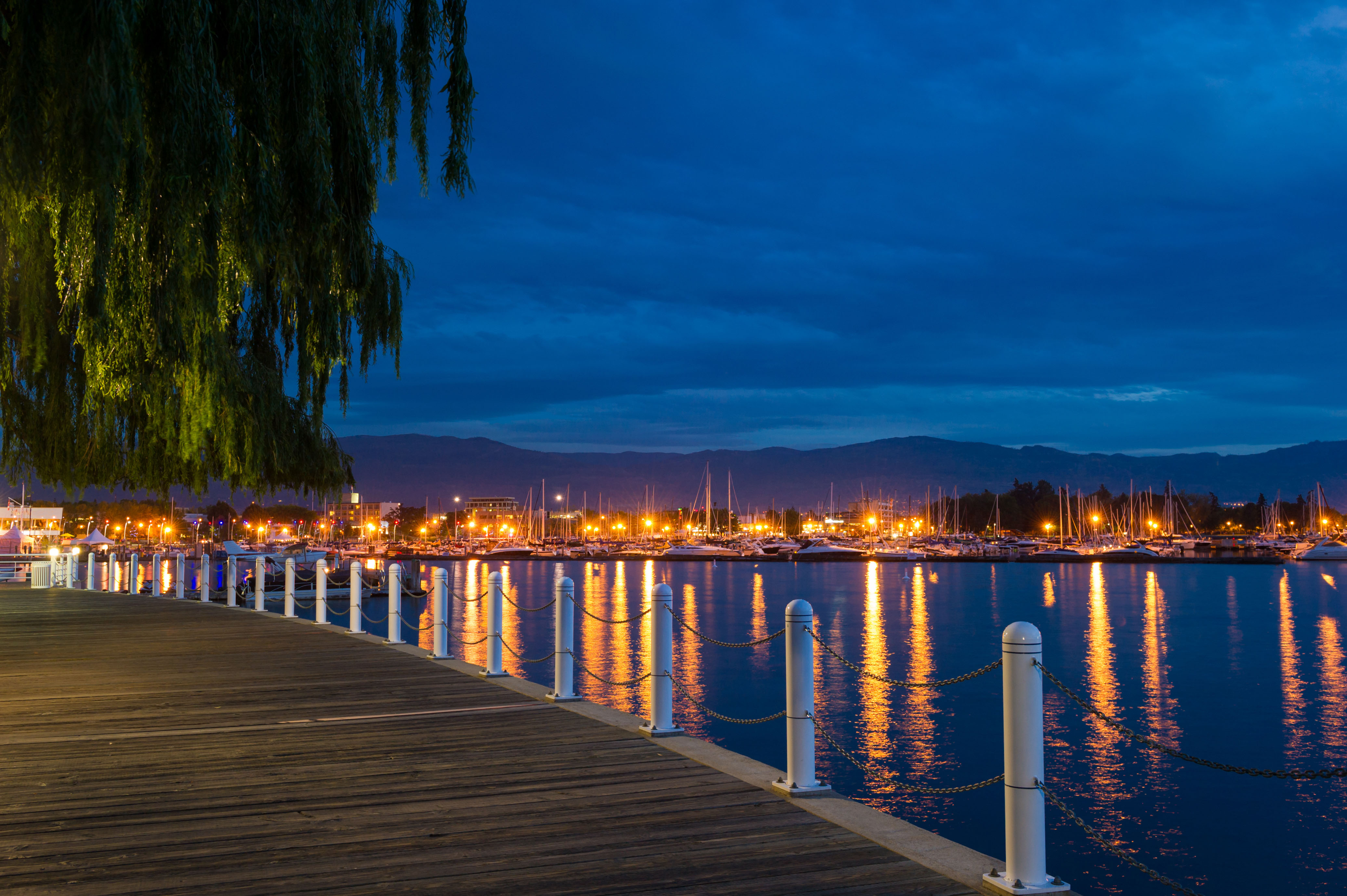 Downtown Kelowna Harbour at dusk